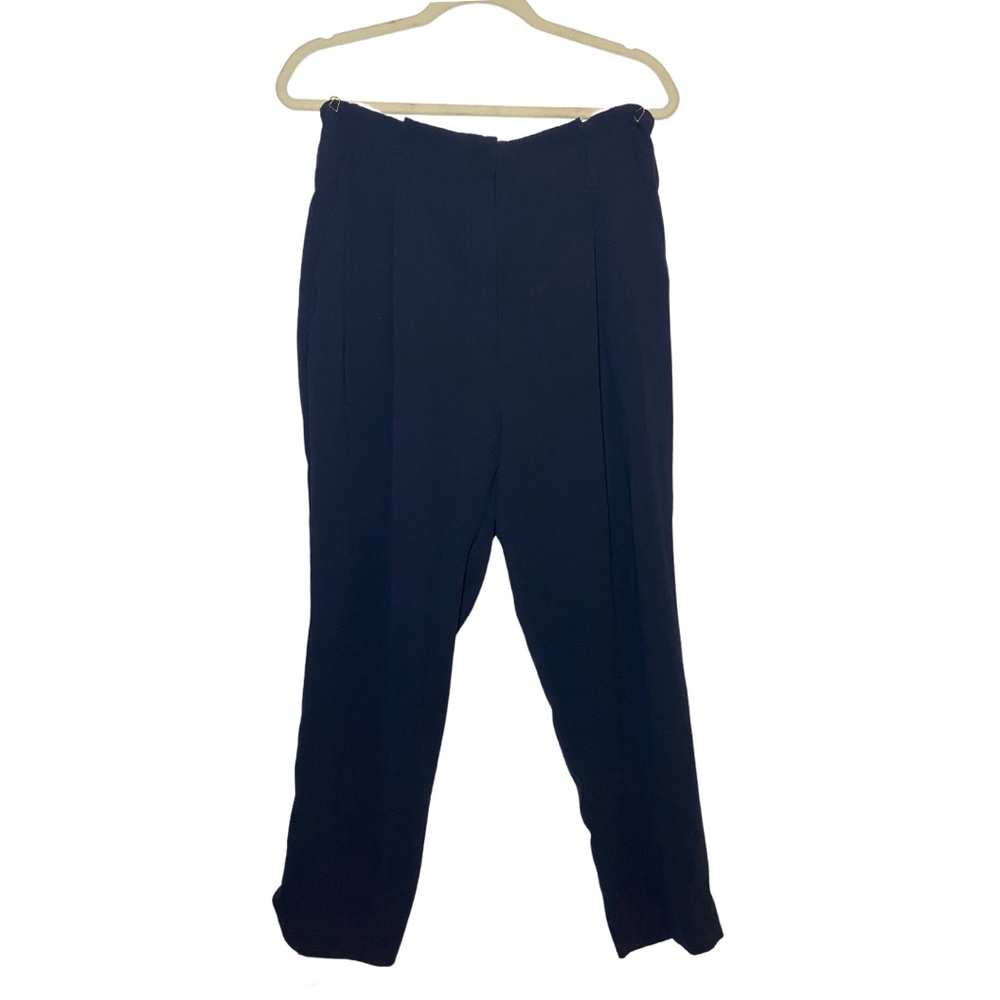 Navy Blue Paper Bag Trousers